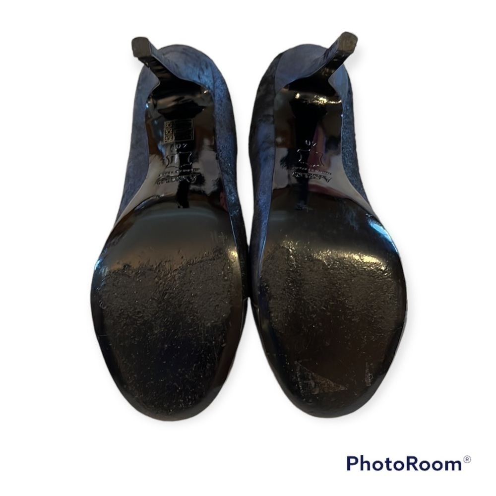 Acne Studios Leather & Textured Suede Midnight Blue and Pewter Blue Size 9/40 - Picture 5 of 9